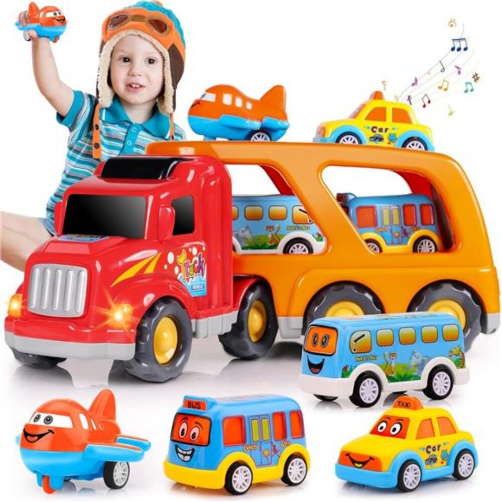 Carrier Truck Toddler Toys Car: Transport Toy for 1 2 3 4 Year Old Boys Girls